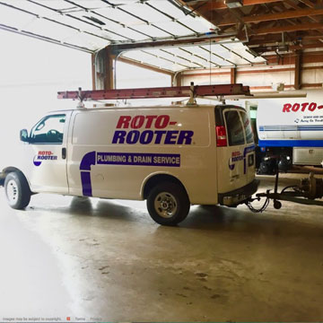 Roto-Rooter maintenance truck in Lynchburg, VA