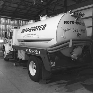 Roto-Rooter Plumbing & Drain Service septic pumping truck